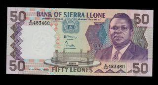 Sierra Leone 50 Leones 1989 C/43 Pick 17b Unc. photo