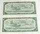 1954 Canada 2 X $1 Dollar Replacement Note Unc Sequence Bc - 37ba - I Canada photo 1