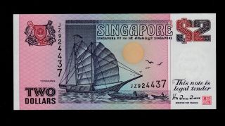 Singapore 2 Dollars (1992) Jz Pick 28 Unc. photo
