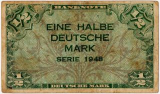 Germany/ Allied Occupation - Post Ww Ii 1/2 Mark 1948 P 1 photo