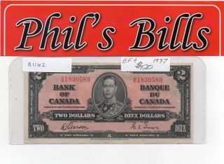 1937 Canada $2 S :o/b1830589 Extra Fine+ $120 B1162 photo