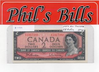 1954 Canada $2 Non Test Note Er Prefix S :e/r1917380 Extra Fine+ $40 B1155 photo