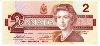 Bank Of Canada 1986 $2 Auk Prefix S :auk5167327 Thiessen - Crow Gem Unc $95 B1270 photo