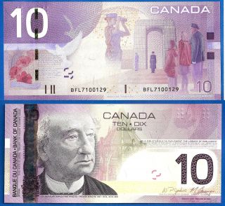 Canada 10 Dollars Issue 2005 Printed 2009 Unc Prefix Bfl Worldwide photo