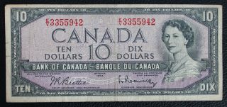 1954 10 Dollars Serial Number Ev3355942 On Second Item photo