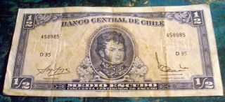 1/2 Escudo Note Chile 1962 - Conquistador Almagro Look&bid photo