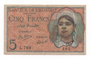 Algeria 5 Francs 1944 Pick 94 B Look Scans photo