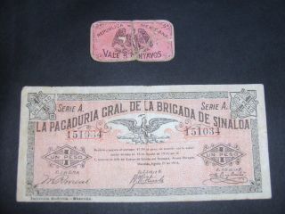 Mexico / Sinaloa,  1 Peso,  8.  21.  1914,  Serie A. ,  Rare Series photo