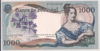 Portugal One Banknote 1.  000$00 Escudos 19.  05.  1967 D Maria Ii All Crispy Uncircul photo