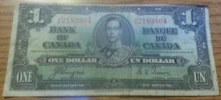 $1 Bank Of Canada One Dollar 1937 Coyne - Towers Banque Du Canada photo