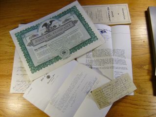 1937 Joan Oil Company Stock Certificate (lovell,  Wy) + Prospectus & Letters photo