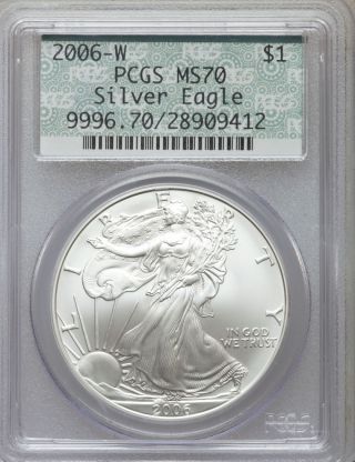 2006 - W $1 Silver Eagle,  Pcgs Ms70 photo