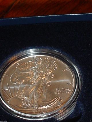 2014 - W Burnished American Silver Eagle Us Es2 Early Perfect W/box And photo