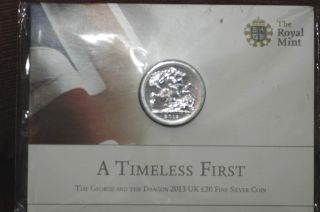 2013 Royal St George And The Dragon £20 Twenty Pound Silver Coin photo