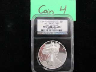 2012 - S First Releases San Francisco 75th Anniversary Silver Eagle Ngc Pf70 photo