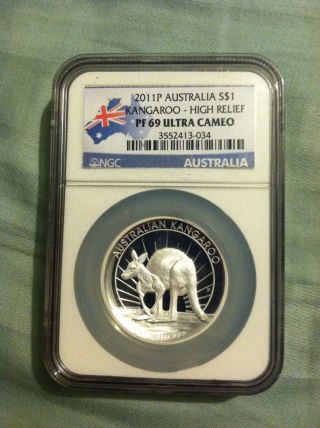 2011 Australia Kangaroo - High Relief Ngc Pf69 Ultra Cameo photo