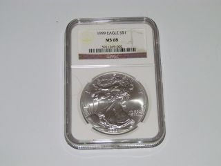 1999 American Silver Eagle Ms68 Ngc Slab photo