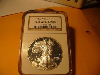 2003 W American Eagle Proof Coin Ngc Pf 69 Ultra Cameo photo