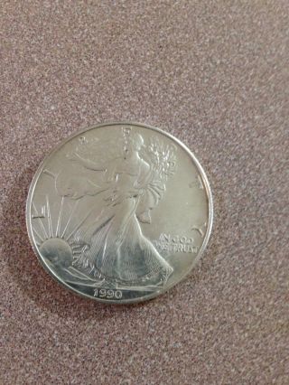 1990 American Eagle Silver Dollar Coin 1 Oz.  Silver photo