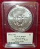 2014 (w) Silver Eagle Coin Pcgs Ms69 First Strike Miles Standish Label Westpoint Silver photo 1