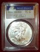 2014 (w) Silver Eagle Coin Pcgs Ms69 First Strike Miles Standish Label Westpoint Silver photo 2