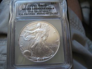 2007 Silver Eagle Icg Ms 70 photo