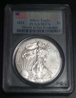 2011 (s) 1 Oz Silver American Eagle Coin Ms 70 Pcgs - First Strike photo