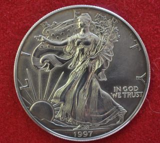 1997 Silver American Eagle Sae.  999 Fine 1 Troy Ounce Us Coin photo