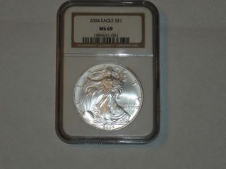 2004 Silver American Eagle (ngc Ms - 69) photo