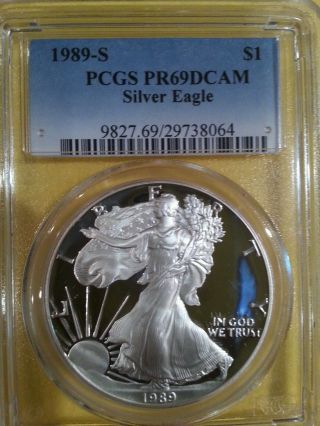 1989 - S Pcgs Pr69dcam Silver Eagle Dollar photo