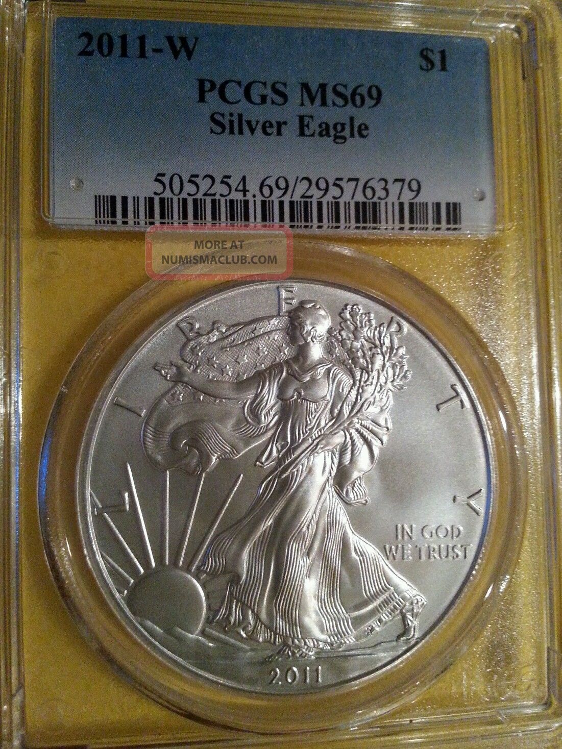 2011 W Silver Eagle Pcgs Ms 69