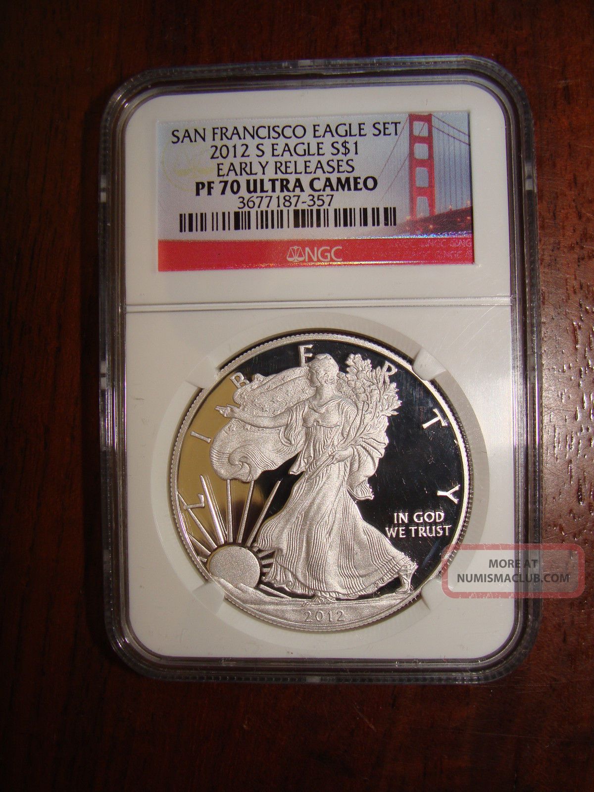 2012 - S Silver Eagle - Ngc Pf70 Ultra Cameo - Early Releases - Golden
