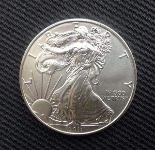 2011 American Silver Eagle Dollar Brilliant Uncirculated. . photo