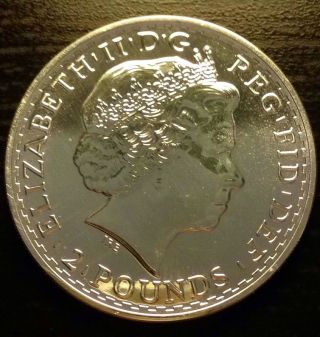 2014 1 Oz Silver Britannia; Brilliant Uncirculated.  999 Fine Silver photo