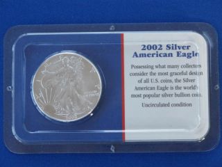 2002 American Silver Eagle Dollar U.  S.  Coin B0257 photo