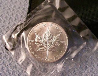 1989 Silver Canadian $5 Dollar Maple Leaf 9999 Coin 