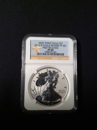 2013 W Silver West Point Star American Eagle Reverse First Releases Ngc Pf69 photo