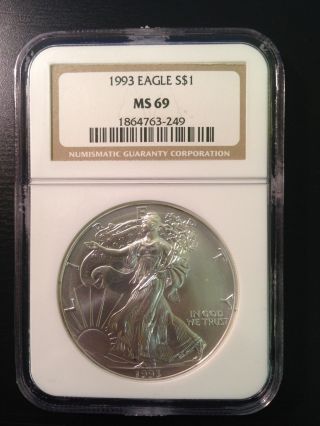 Ase - American Silver Eagle Ms 69 - 1993 - photo