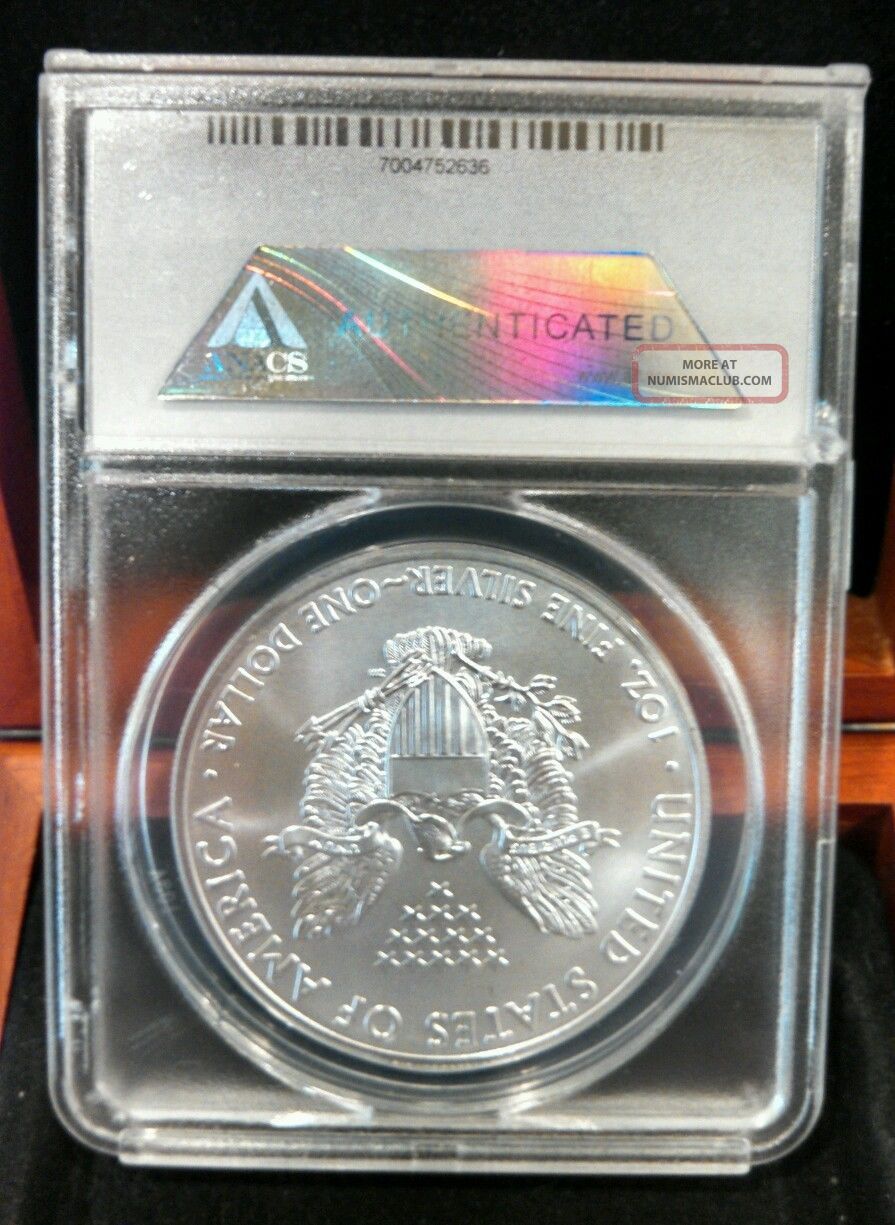 2012 Silver Eagle Ms70 First Day Of Issue Anacs 1297/13, 329 1oz