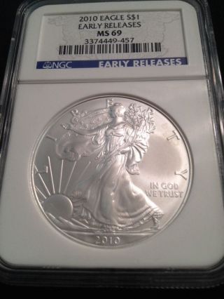 2010 Ngc Ms69 American Silver Eagle - Early Release - Superior Coin photo