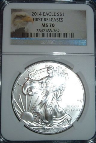 American Silver Eagle 2014 First Releases Ngc Ms - 70 photo