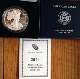 2011 - W Us Silver Eagle Proof With & Box See Photos/description photo
