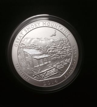 2014 America The Great Smoky Mountains 5oz Coin Nr1 Atb. photo