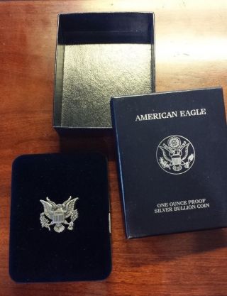 1999 $1 American Eagle Silver Bullion 1oz Silver Coin W/ Box photo