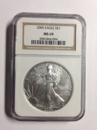 2005 Silver Eagle,  Ngc Ms69 photo
