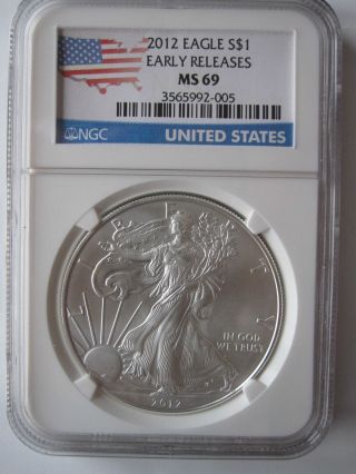 2012 Ngc Ms69 Early Releases 2 Silver Eagle photo