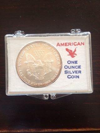 1991 Us Liberty Silver Dollar,  1 Oz.  Silver photo