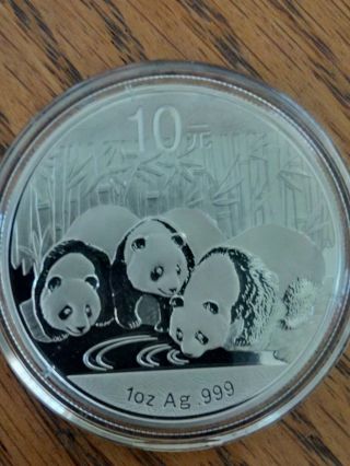 2013 1 Oz Silver Chinese Panda (in Capsule) photo