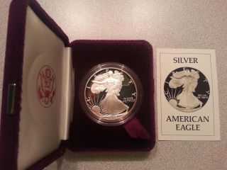 1986 S Proof American Silver Eagle W/coa photo