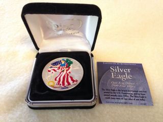 2000 Silver Eagle Colorized Front And Back photo